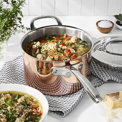 Williams Sonoma Signature Thermo-Clad™ Copper Saucepan with Lid