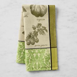 Jacquard Francais Tomato Green Tea Towel