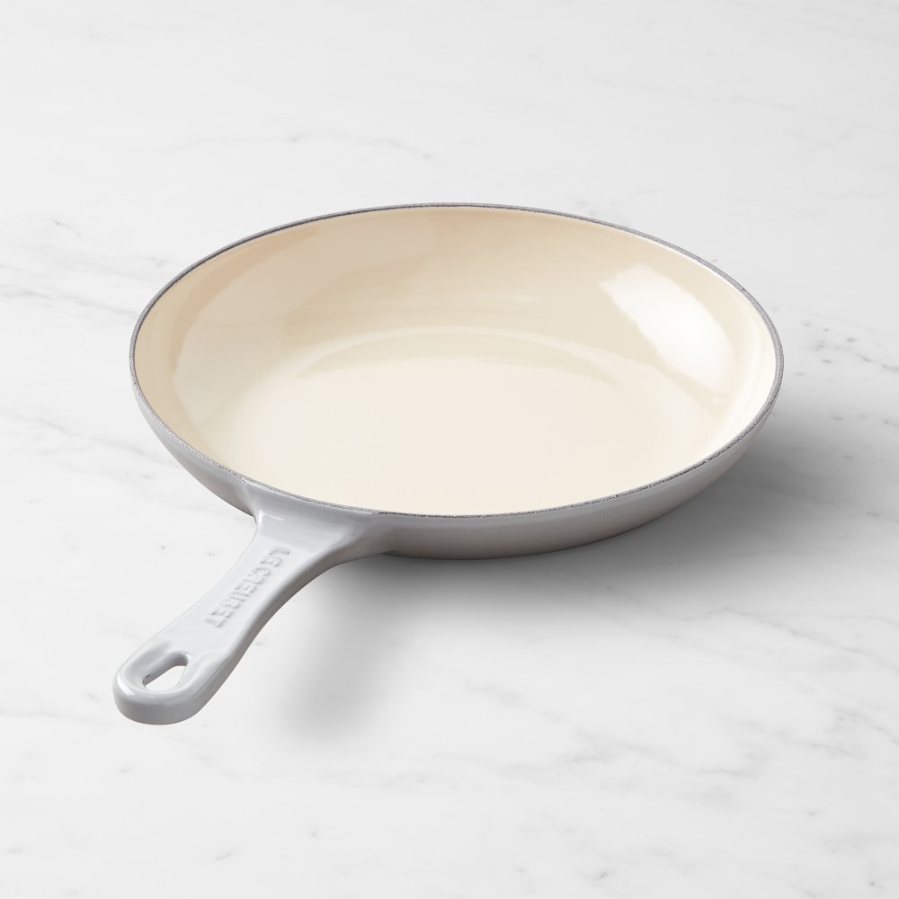 Le Creuset Enameled Cast Iron Shallow Fry Pan, 9.75" - 9 3/4", French Grey