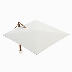 10' Square Performance Cantilever Umbrella, Wood Finish