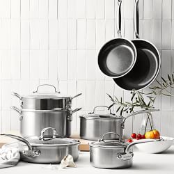 GreenPan™ Premiere Stainless-Steel Ceramic Nonstick 11-Piece Cookware Set