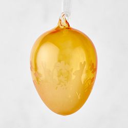 Etched Glass Decorated Eggs, Set of 6