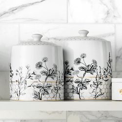 Williams Sonoma Honeycomb Porcelain Canister