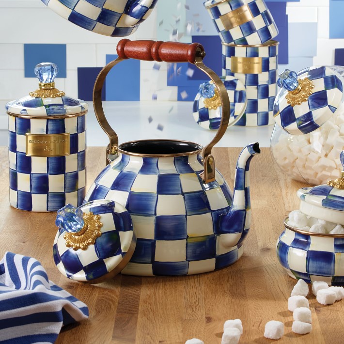 MacKenzie-Childs Royal Check Tea Kettle | Williams Sonoma