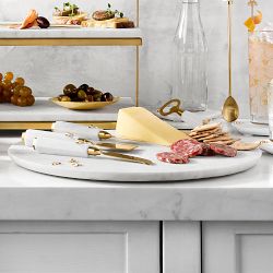 Marble Honeycomb Round Cheese Board with Honeycomb Cheese Knives