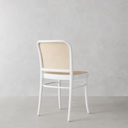Ton 811 Caned Dining Side Chair, White