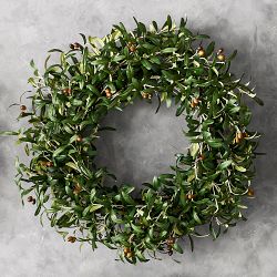 UV Protected Faux Olive Wreath &amp; Garland