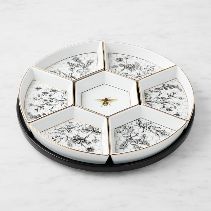 Honeycomb Lazy Susan Porcelain Server | Williams Sonoma