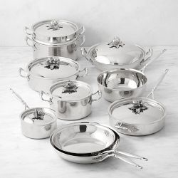 Ruffoni Opus Prima Hammered Stainless Steel 16-Piece Cookware Set