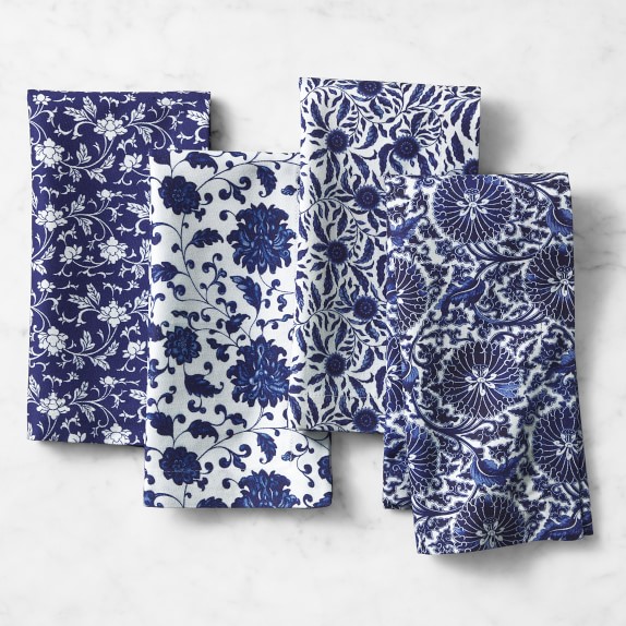 Marlo Thomas x Williams Sonoma Blue Dinner Napkins, Set of 4