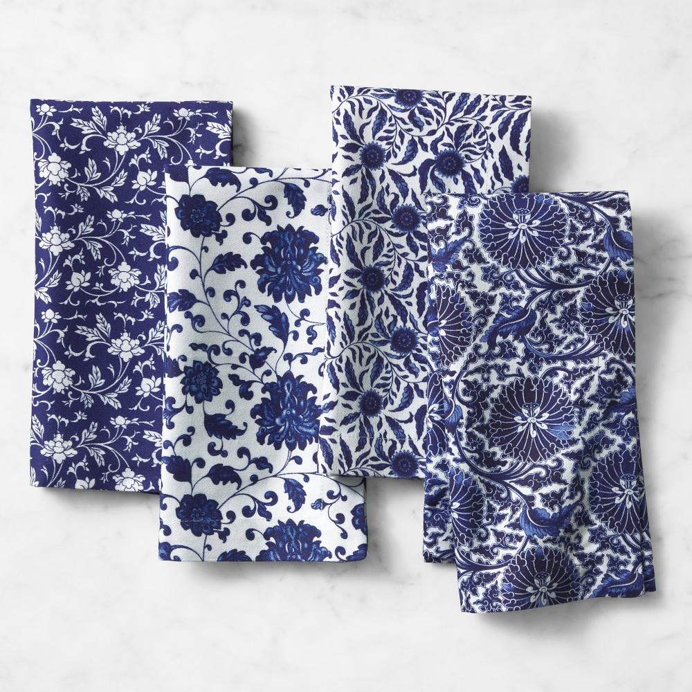 Marlo Thomas x Williams Sonoma Blue Dinner Napkins, Set of 4 - Set of 4