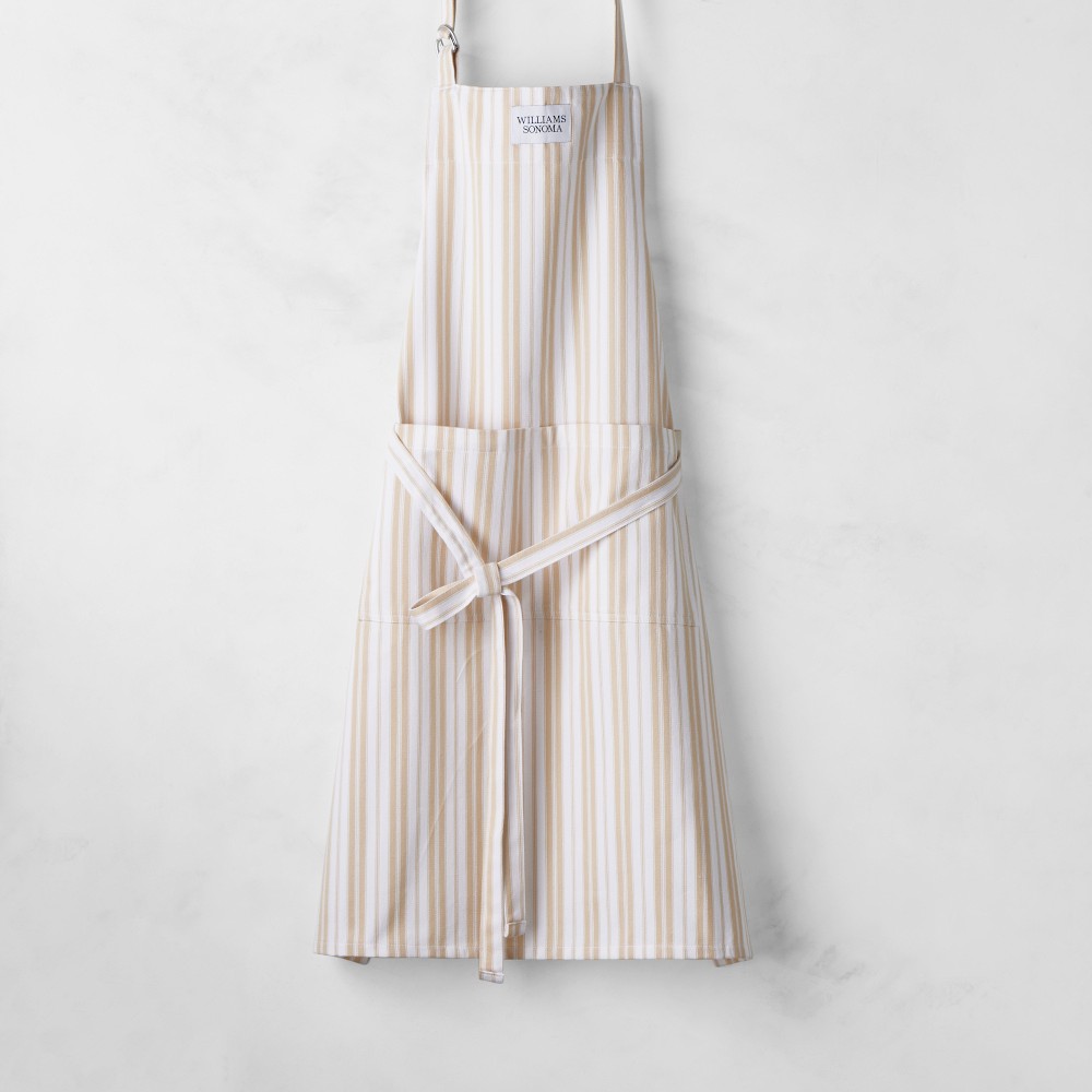 Williams Sonoma Classic Stripe Apron - Khaki