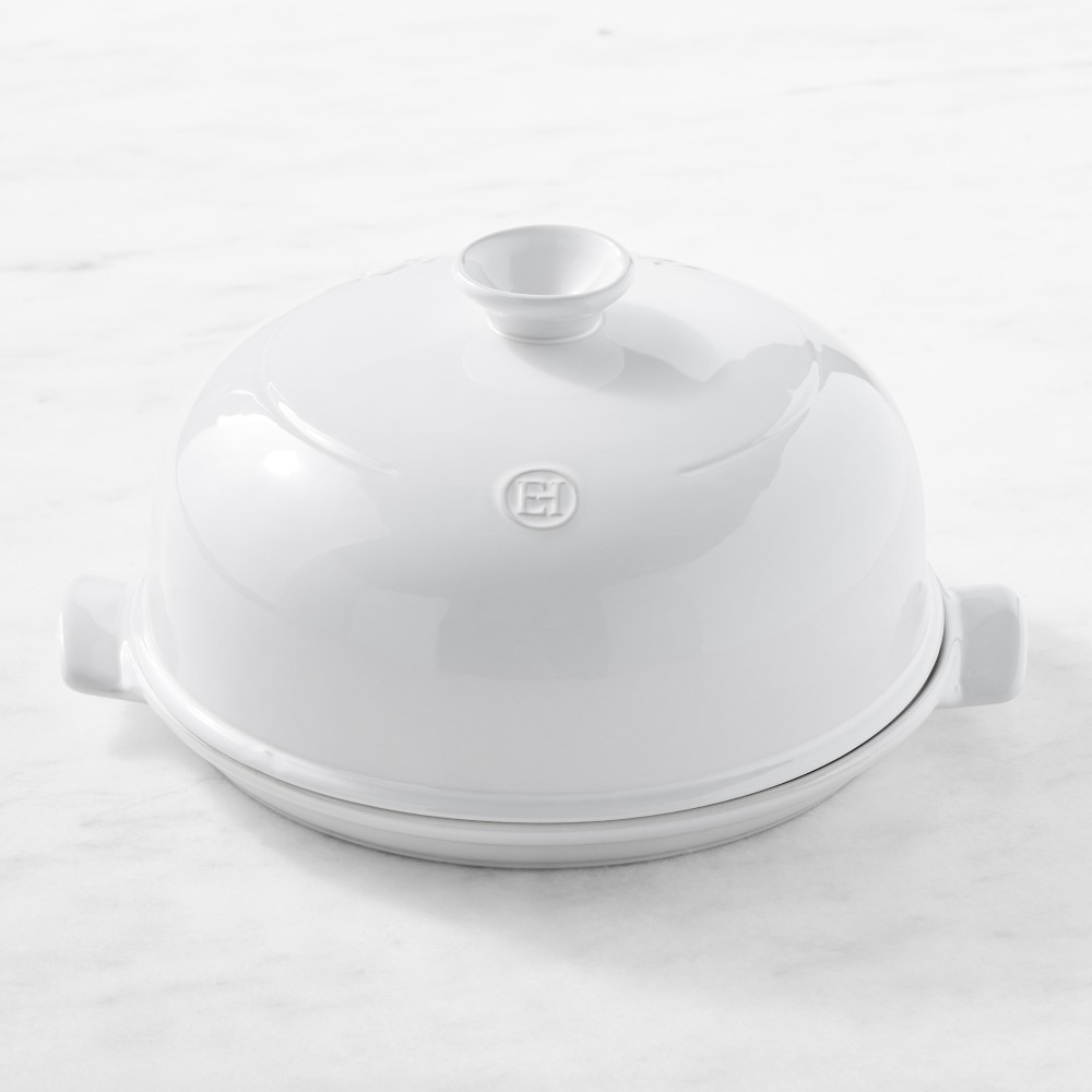 Emile Henry French Ceramic Bread Cloche - White