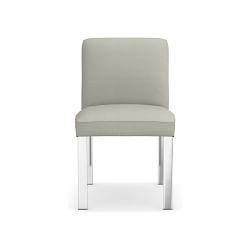 OPEN BOX: Mercer Chair, Performance Slub Weave, Light Gray , Polished Nickel