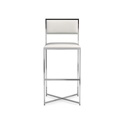 OPEN BOX: Dessau Dining Bar Stool, Milano Leather, Snow, Polished Nickel