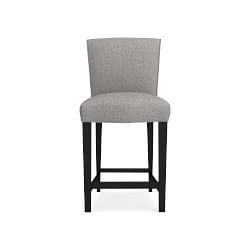 OPEN BOX: Fitzgerald Dining Counter Stool, Perennials Performance Melange Weave, Fog, Ebony Leg