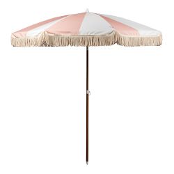 Beach State Summerland 6.5 ft. Portable Beach Umbrella, Pink Salt Stripe