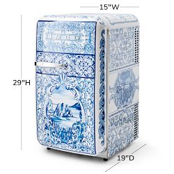 SMEG Dolce &amp; Gabbana Fab 5 Refrigerator, Blu Mediterraneo