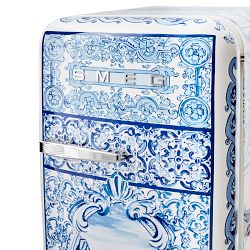 SMEG Dolce &amp; Gabbana Fab 5 Refrigerator, Blu Mediterraneo