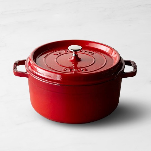 Staub Enameled Cast Iron Round Dutch Oven, 5 1/2-Qt., Cherry