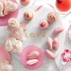 Marble &amp; Brass "Love" Round Cheese Board with Knife