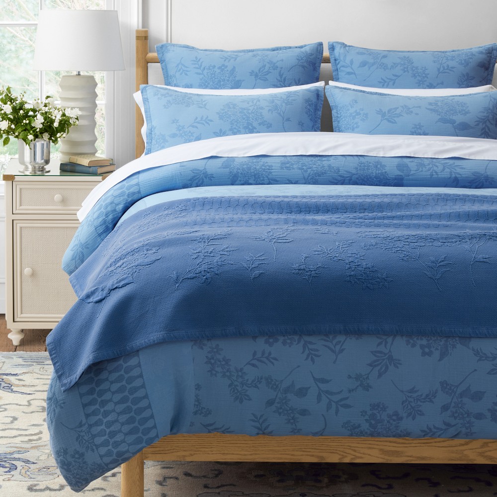 Jacquard Coverlet & Shams - Coverlet, Full/Queen