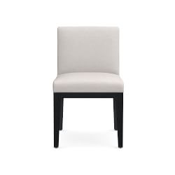 OPEN BOX: Wilson Side Chair, Perennials Performance Basketweave, Ivory, Ebony Leg