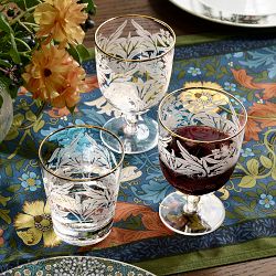 Morris &amp; Co. x Williams Sonoma Etched Goblets, 13-oz