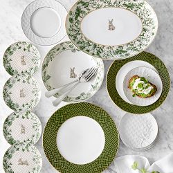 Garden Lattice Bunny Appetizer Plates, Set of 4