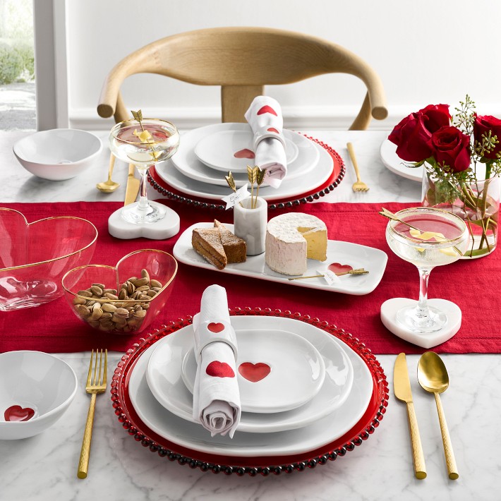 Red Hearts Valentine's Dinner Plate | Williams Sonoma