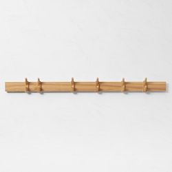 Hold Everything Adjustable Row of Hooks, Ashwood