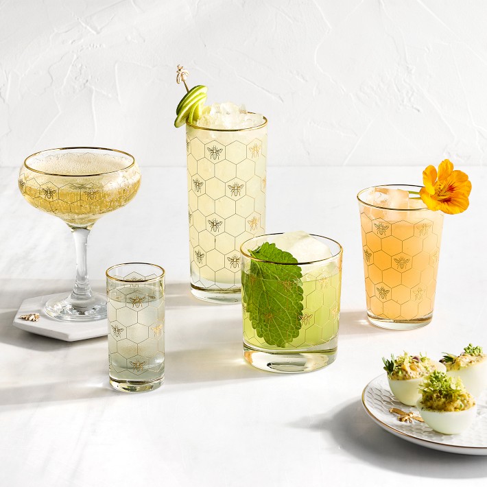 Honeycomb Double Old-Fashioned Glasses | Williams Sonoma