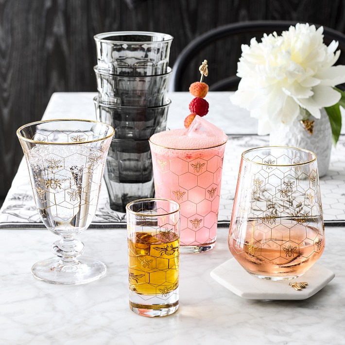 Honeycomb Stemless Wine Glasses | Williams Sonoma