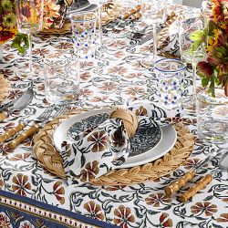 Large Scale Block Printed Tablecloth
