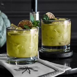 Silver Rim Double Old-Fashioned Glasses