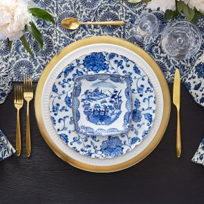 Marlo Thomas Blue Scenic Appetizer Plates | Williams Sonoma