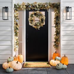 Pumpkin Patch UV Protected Faux Wreath &amp; Garland
