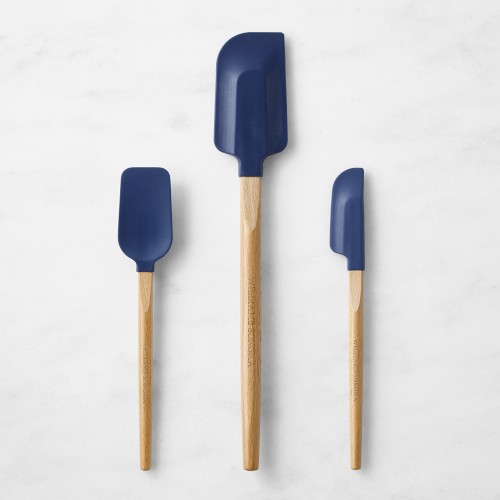 Williams Sonoma Classic Wood Spatula, Navy, Set of 3