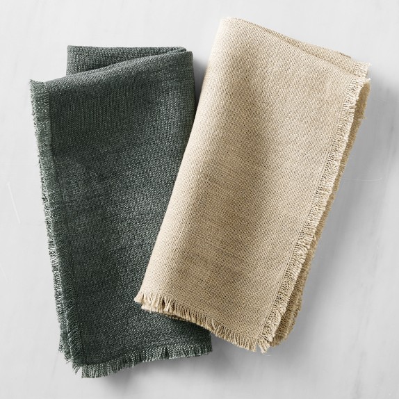 WILLIAMS-SONOMA 布ナプキン4枚セット Fringed Cloth Napkins - Set of 4 | Williams Sonoma