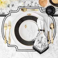 Honeycomb Embossed Appetizer Plates, Set of 4