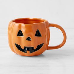 Jack O' Lantern &amp; Cat Figural Mug Set