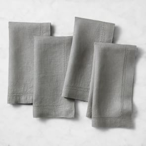 Linen Double Hemstitch Napkins | Williams Sonoma