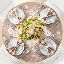 Delicate Floral Round Tablecloth