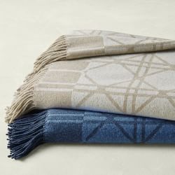 European Novelty Cashmere Throw, Jacquard Bordered Cane