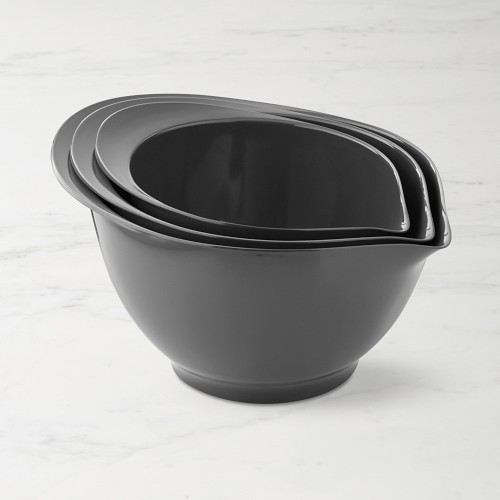 Melamine Mixing Bowls with Spout, Set of 3, Grey