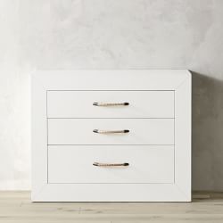 Malta 3 Drawer, Nightstand 3 Drawer, Wood, White, Rattan