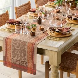 Foliage Jacquard Table Runner, Cocoa
