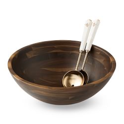 Open Kitchen by Williams Sonoma Acacia Salad Bowl & Honeycomb Servers