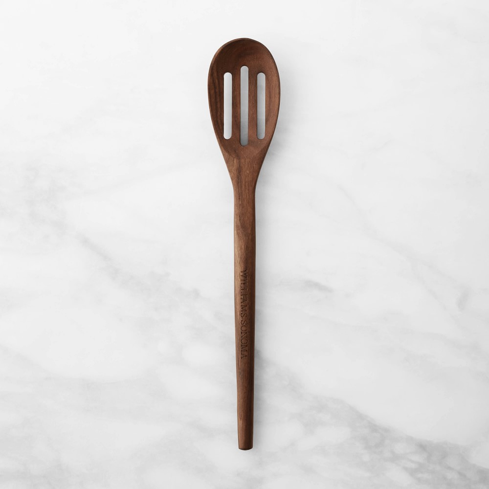 Williams Sonoma Wood Slotted Spoon, 12" - 12", Walnut