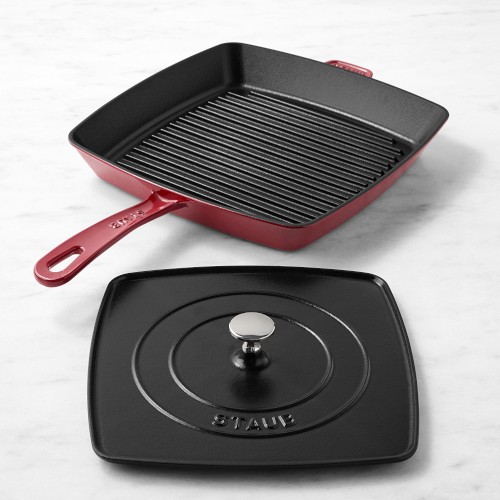 Staub Enameled Cast Iron Grill Pan & Press, 12